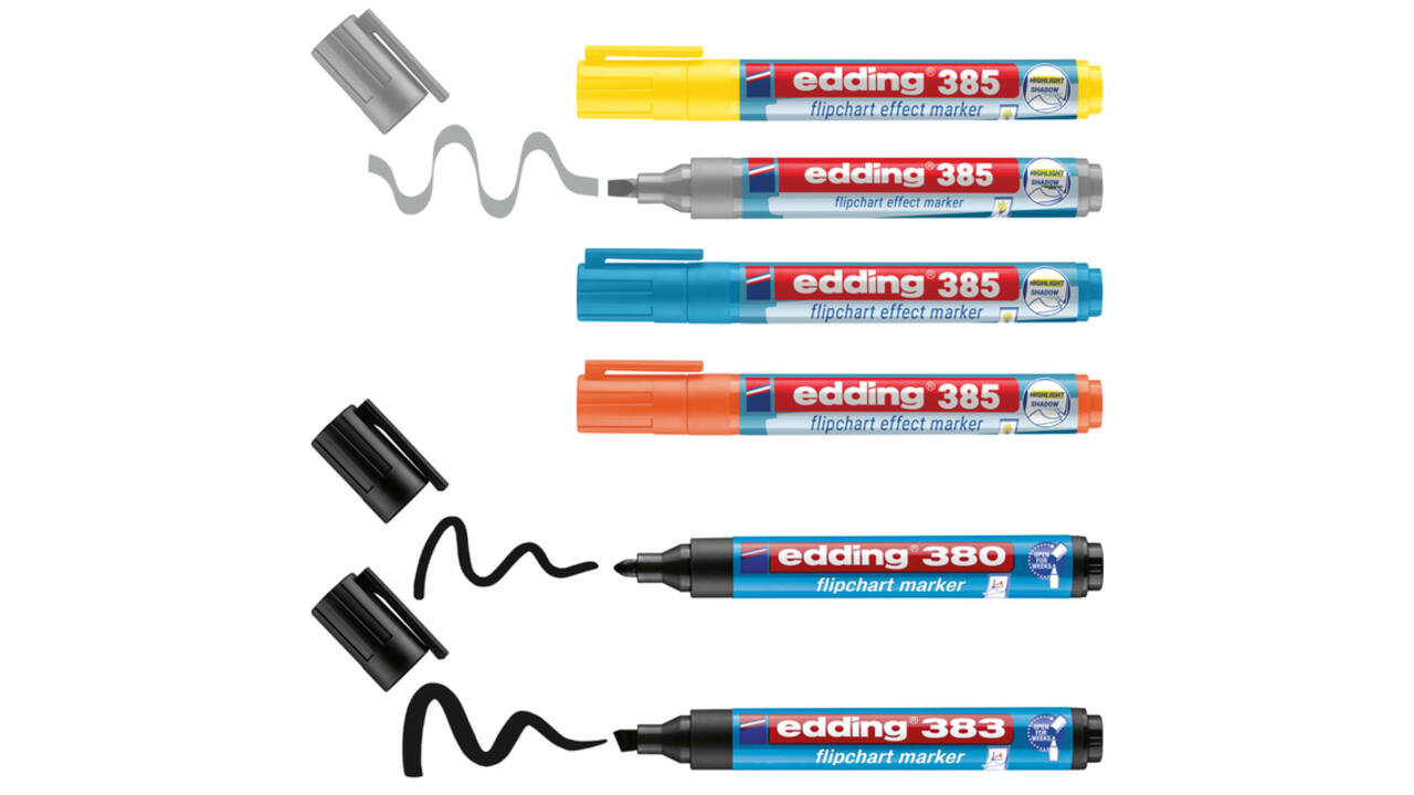 Viltstift edding 385 flipover incl 380 - 383  assorti 6 stuks