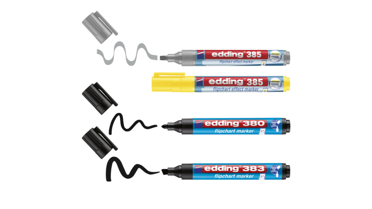 Viltstift edding 385 flipover incl 380 - 383  assorti 4 stuks