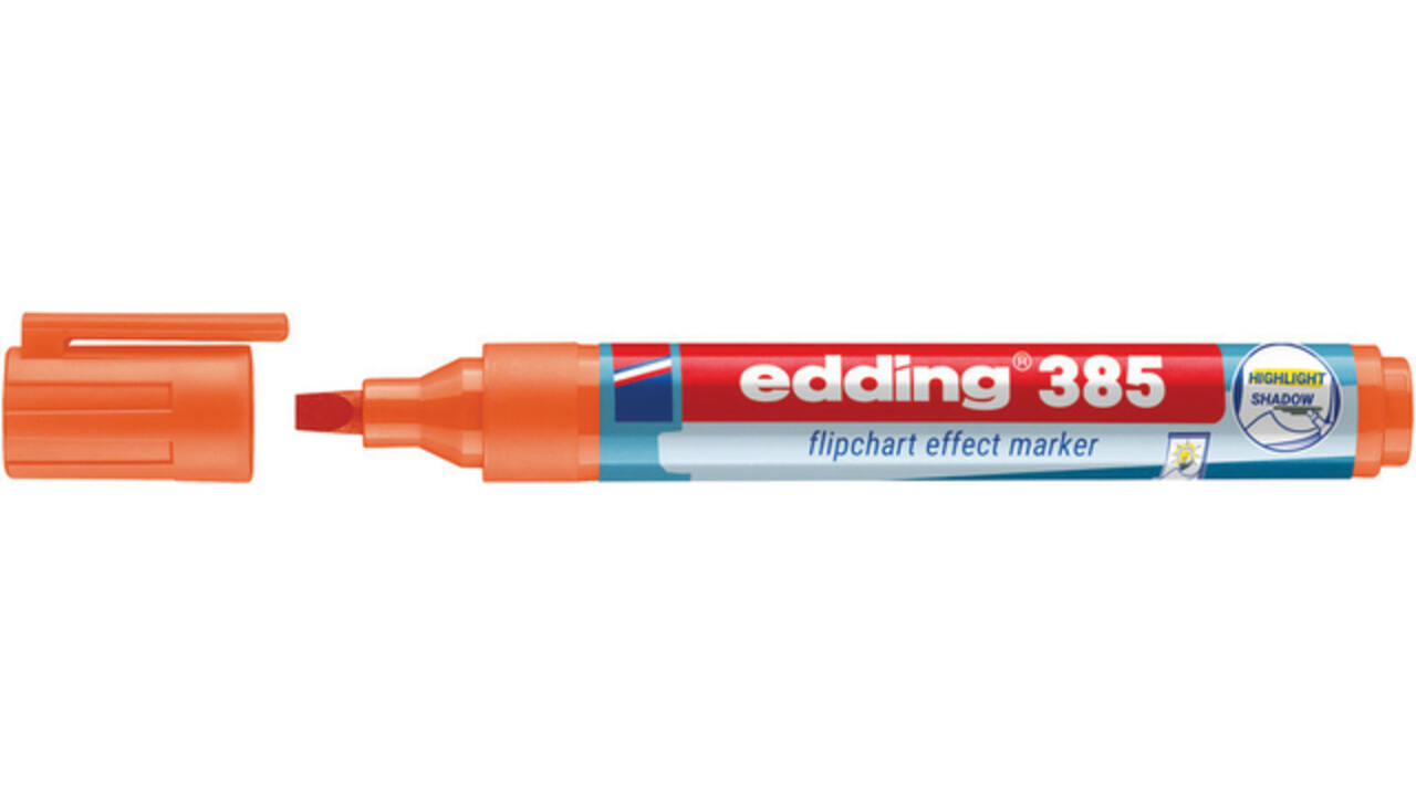 Viltstift edding 385 flipover penseelpunt oranje