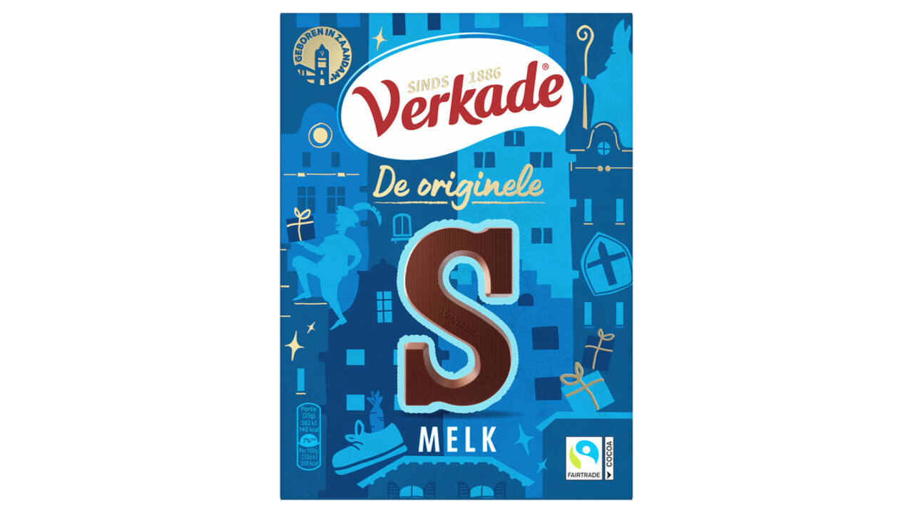 Chocoladeletter Verkade melk S 135 gram