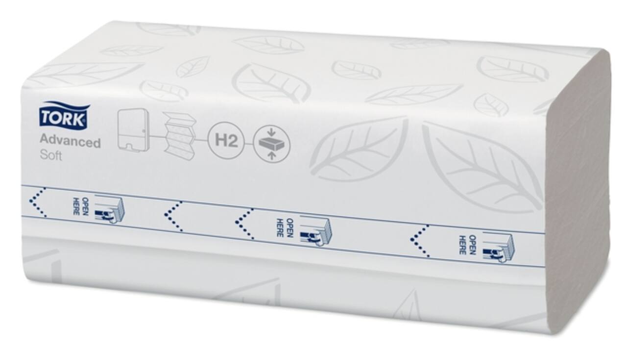 Handdoek Tork H2 Xpress compressed Advanced multifold 2-laags 212x320mm 12x200 vel wit 120454