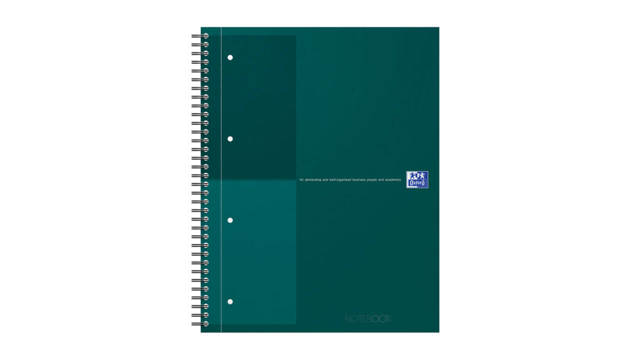 Spiraalblok Oxford International Notebook A4+ lijn 160 pagina's groen