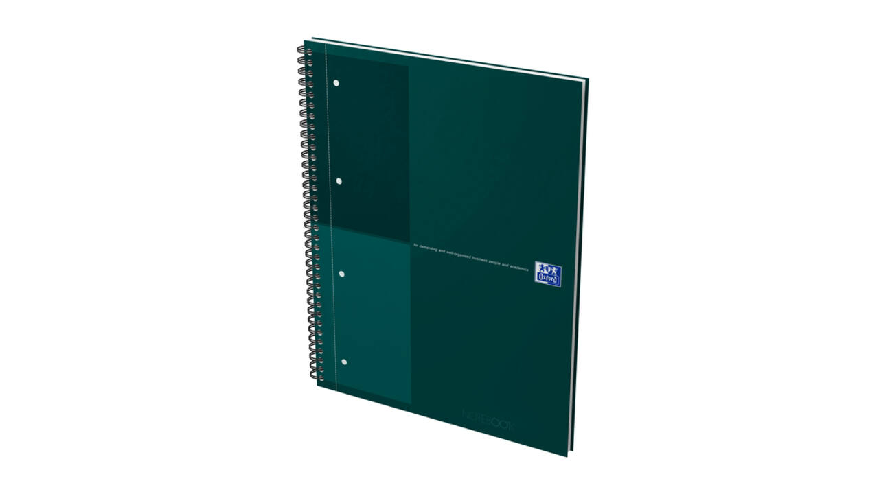 Spiraalblok Oxford International Notebook A4+ lijn 160 pagina's groen