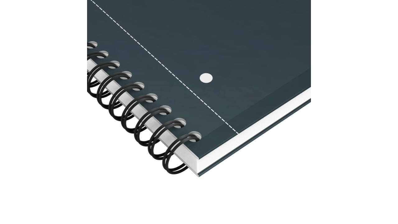 Spiraalblok Oxford International Notebook A4+ lijn 160 pagina's zwart