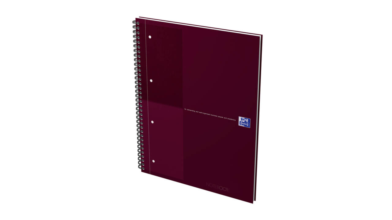 Spiraalblok Oxford International Notebook A4+ lijn 160 pagina's rood