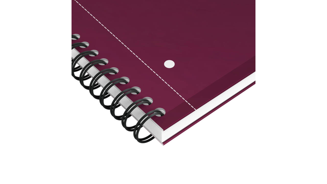 Spiraalblok Oxford International Notebook A4+ lijn 160 pagina's rood