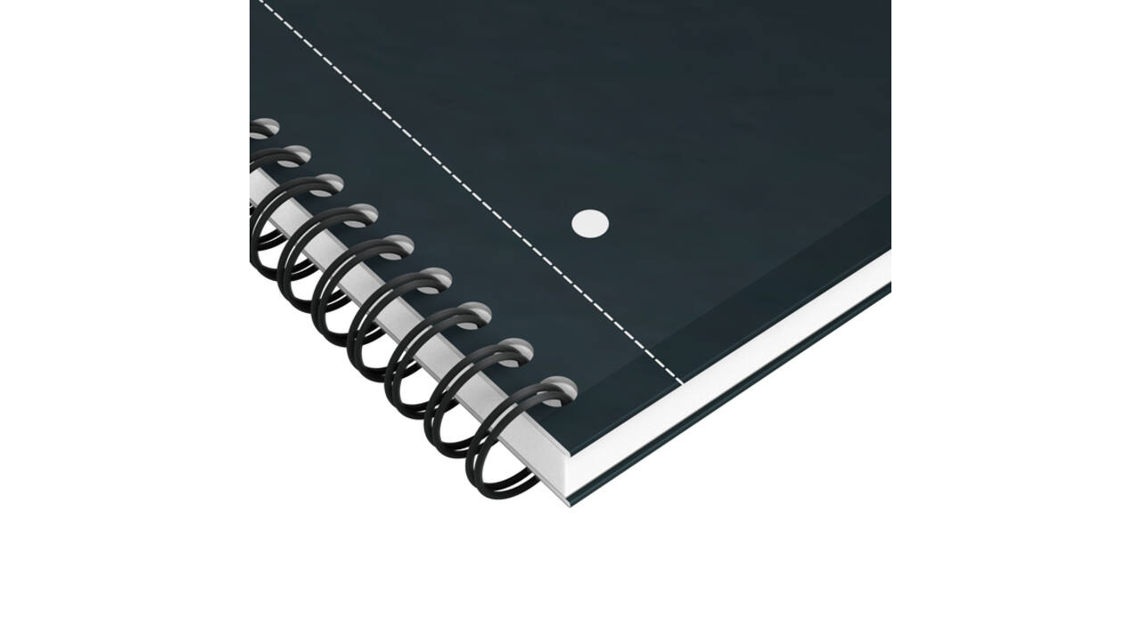 Spiraalblok Oxford International Notebook A4+ ruit 5X5mm 160 pagina's zwart