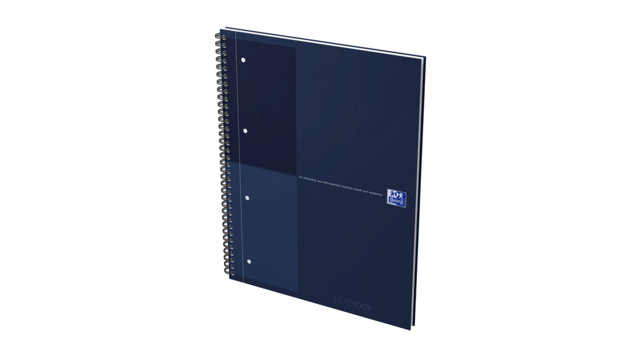 Spiraalblok Oxford International Notebook A4+ lijn 160 pagina's blauw
