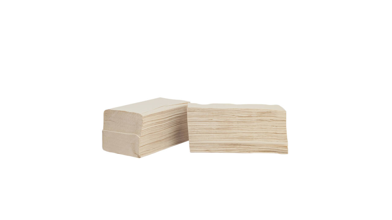 Handdoek The Good Roll bamboe z-vouw 2-laags 230x210mm 20x200 vel naturel