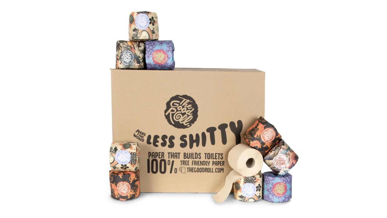 Toiletpapier The Good Roll The Panda Edition bamboe 2-laags 24x300 vel naturel