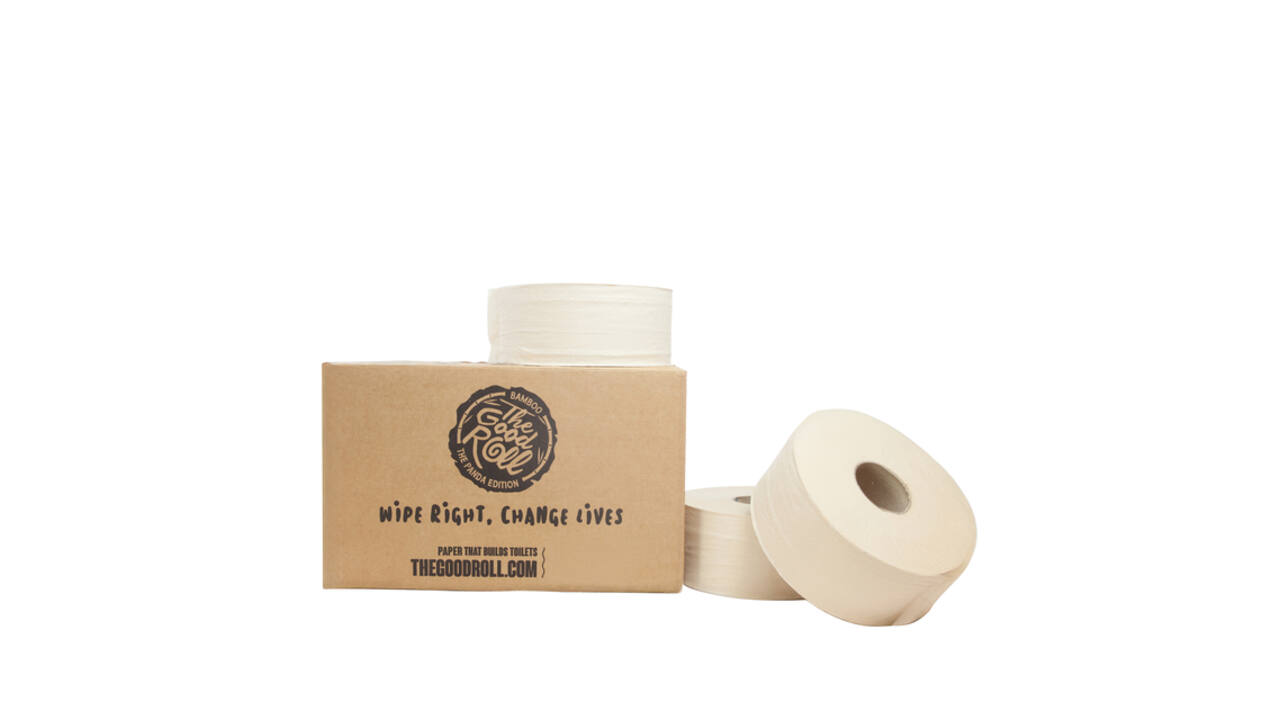 Toiletpapier The Good Roll jumbo klein bamboe 2-laags 18x180m naturel