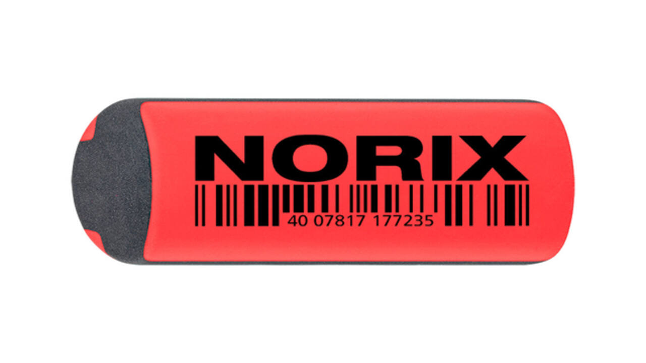 Potlood Staedtler Norix HB zwart-koraal blister à 2 stuks