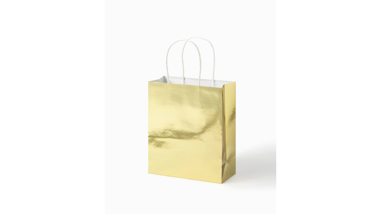 Cadeautas Folia goud kraft 18x21x8cm 7 stuks