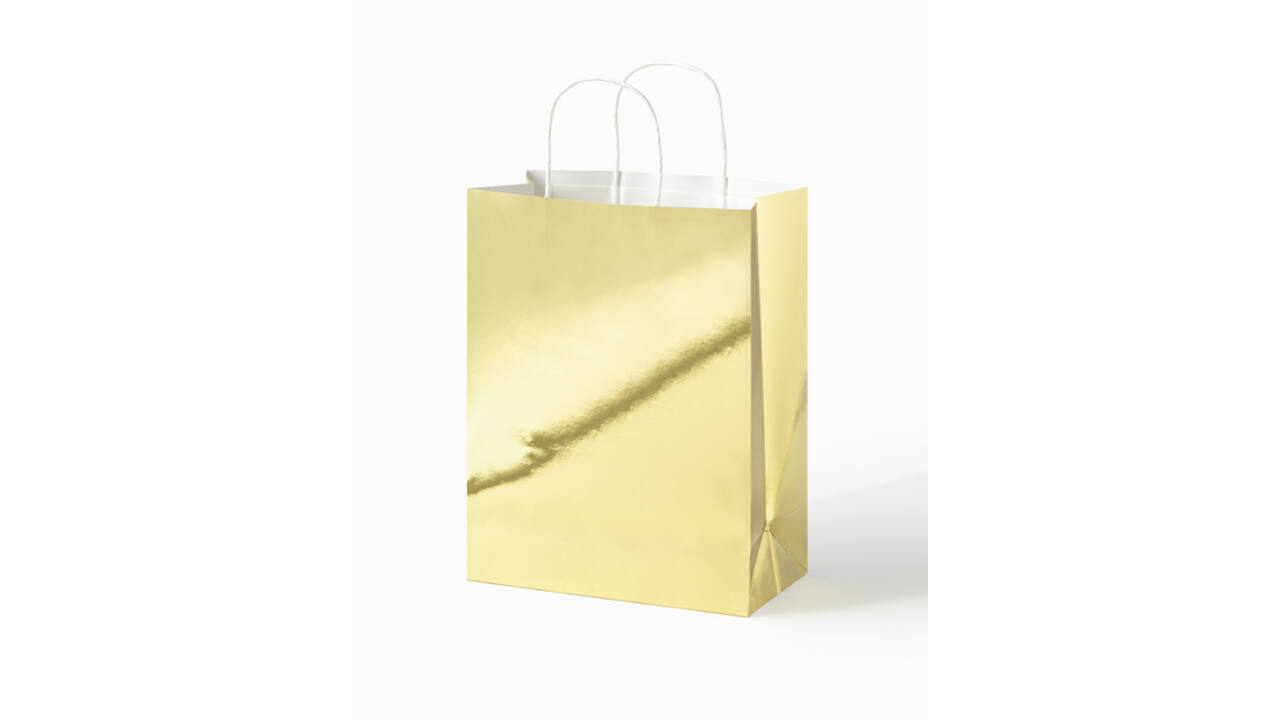 Cadeautas Folia goud kraft 24x31x12cm 20 stuks
