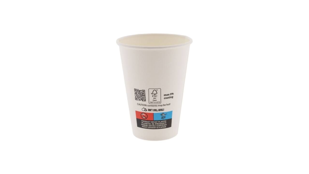 Beker 5% IEZZY 180ml karton 100 stuks wit