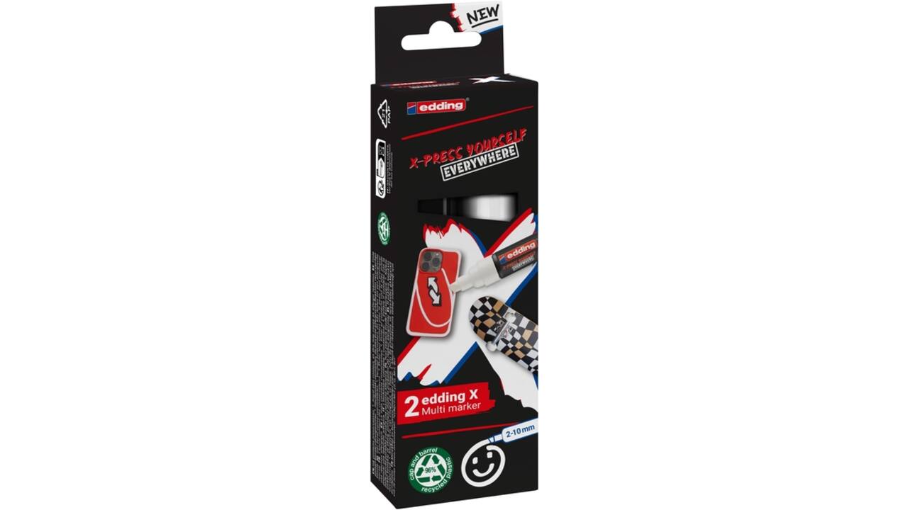 Edding 6900 X multi m. 2pcs set black en white