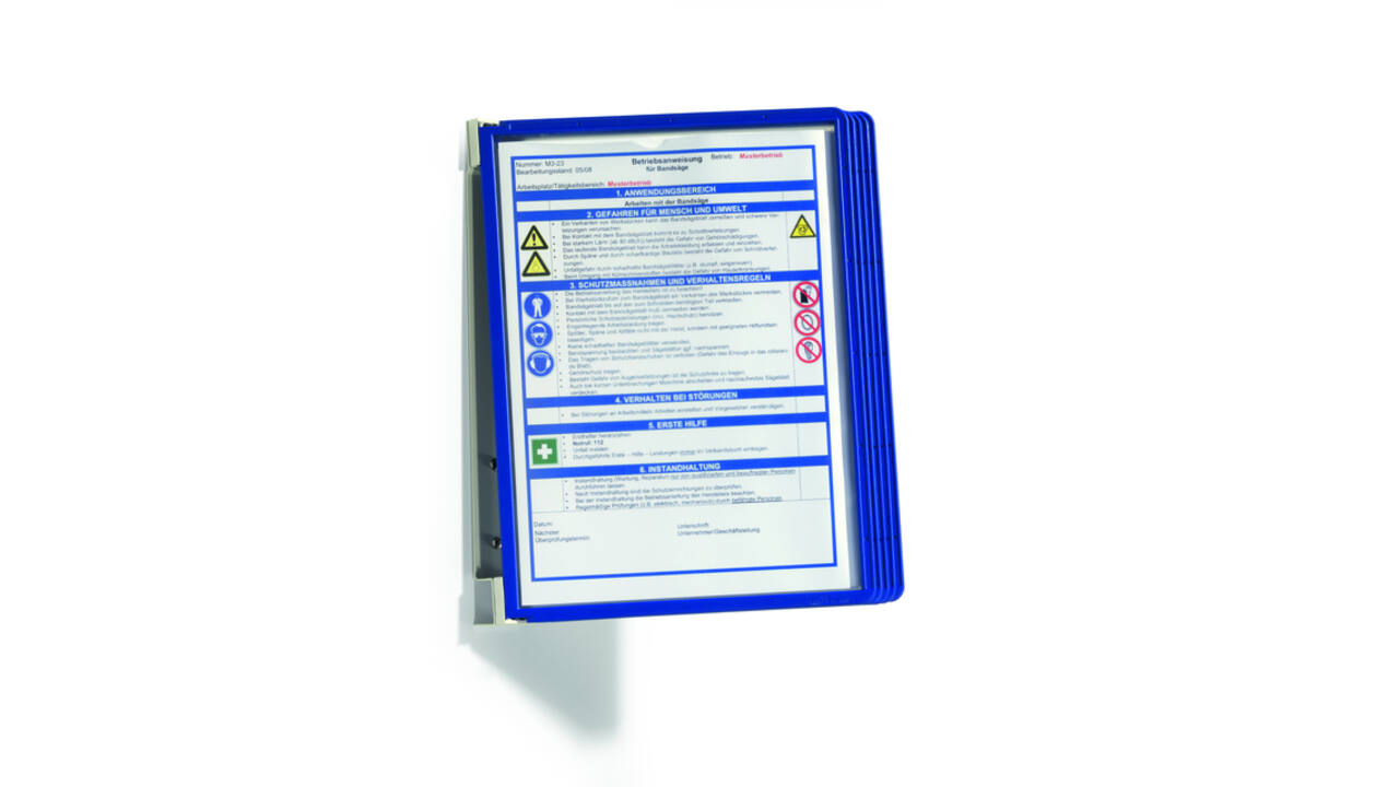 Wandelement Durable Vario Wall met 5-tassen blauw