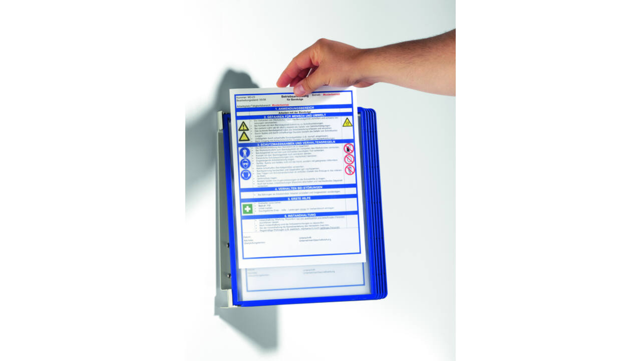 Wandelement Durable Vario Wall met 5-tassen blauw