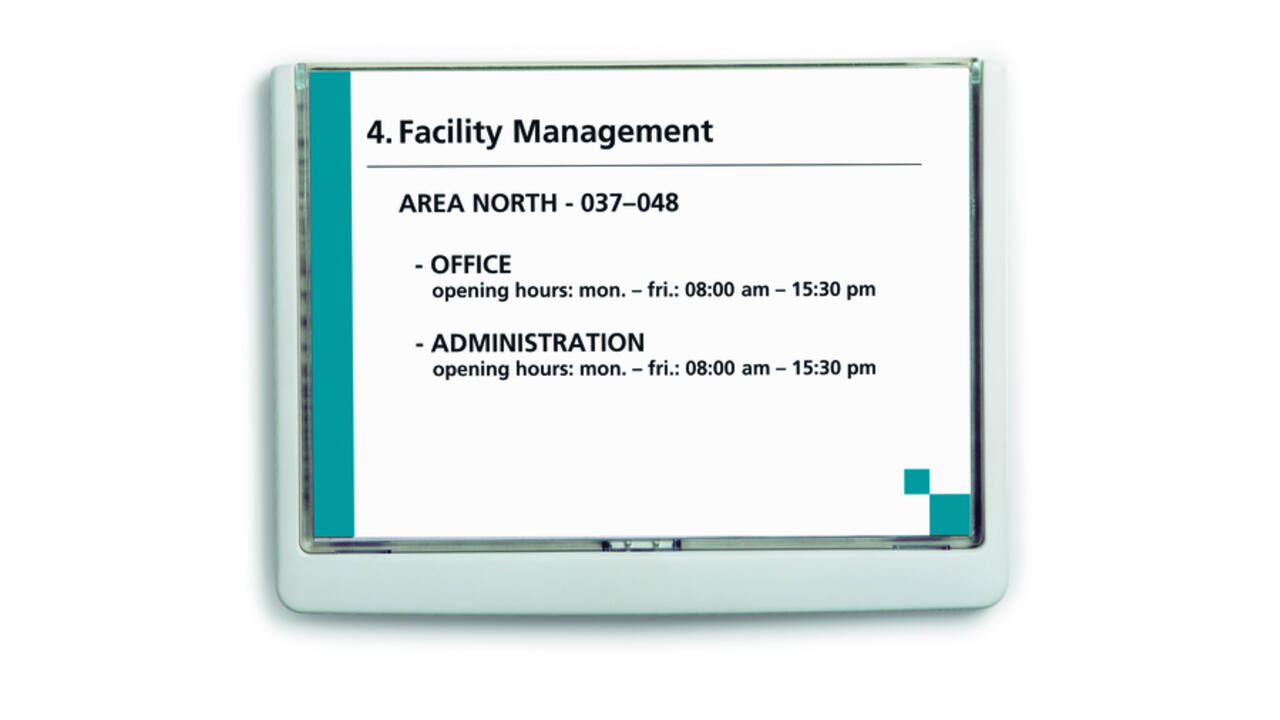 Deurbordje Durable Click sign A5 liggend wit