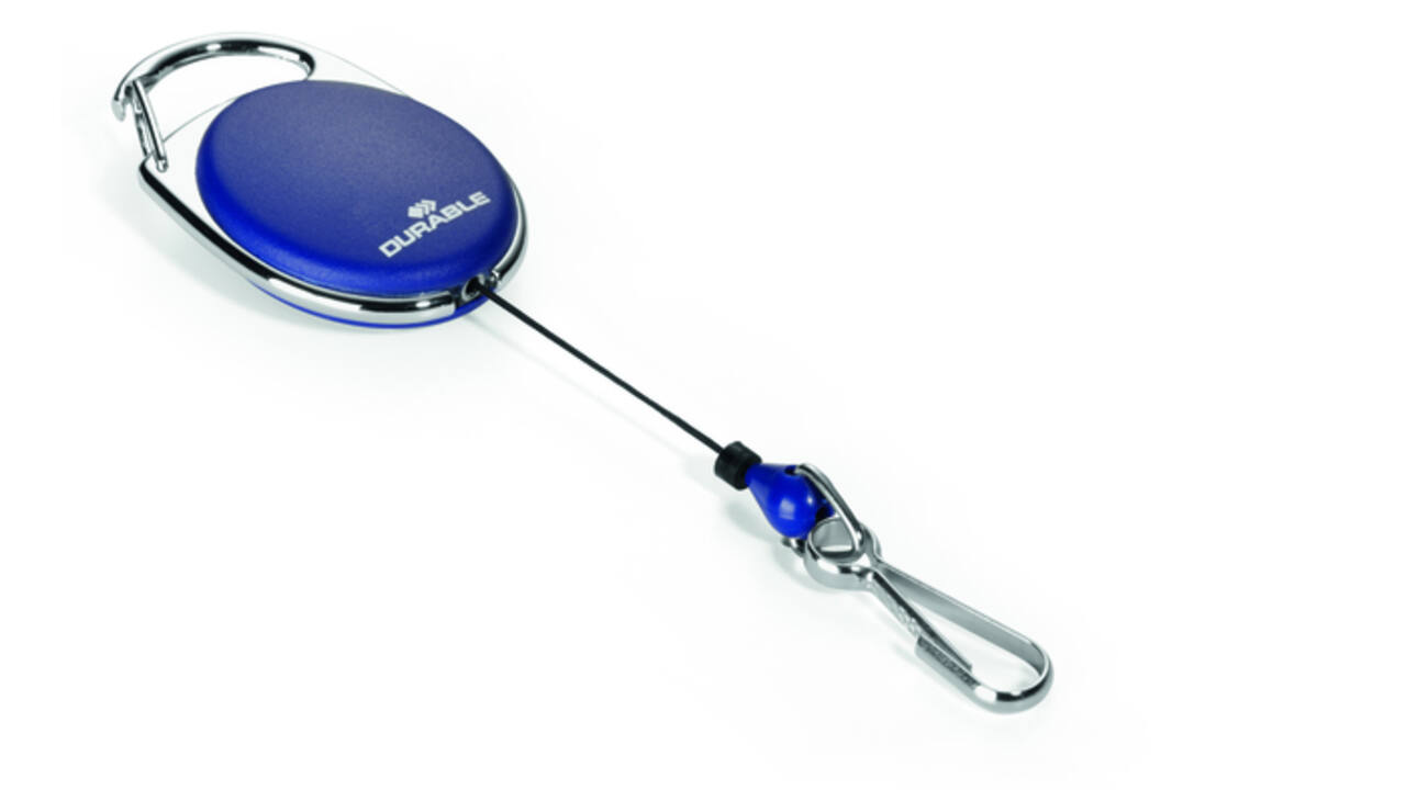 Afrolmechanisme Durable Style met karabijnhaak blauw