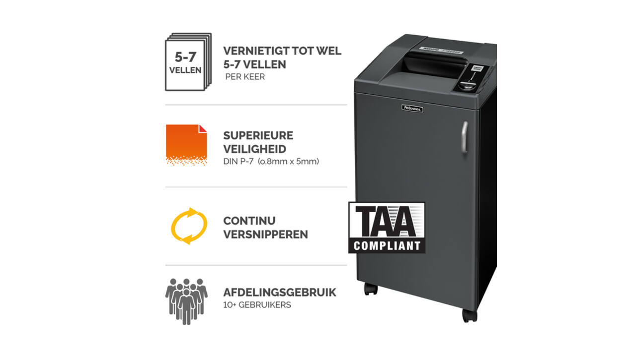 Papiervernietiger Fellowes Fortishred 3250HS snippers 0,8x5mm