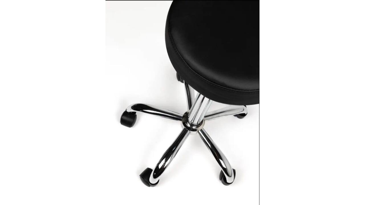 Tabouret kruk Office hoog met gasveer harde wielen zw