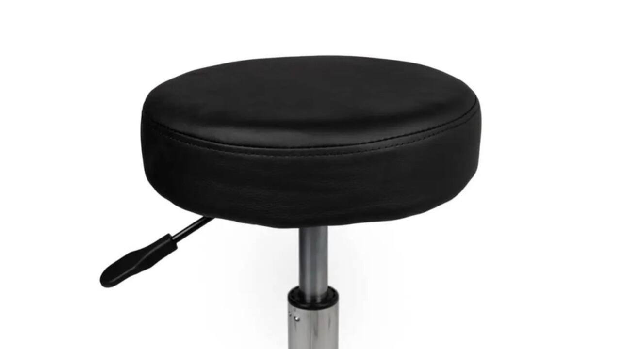 Tabouret kruk Office hoog met gasveer harde wielen zw