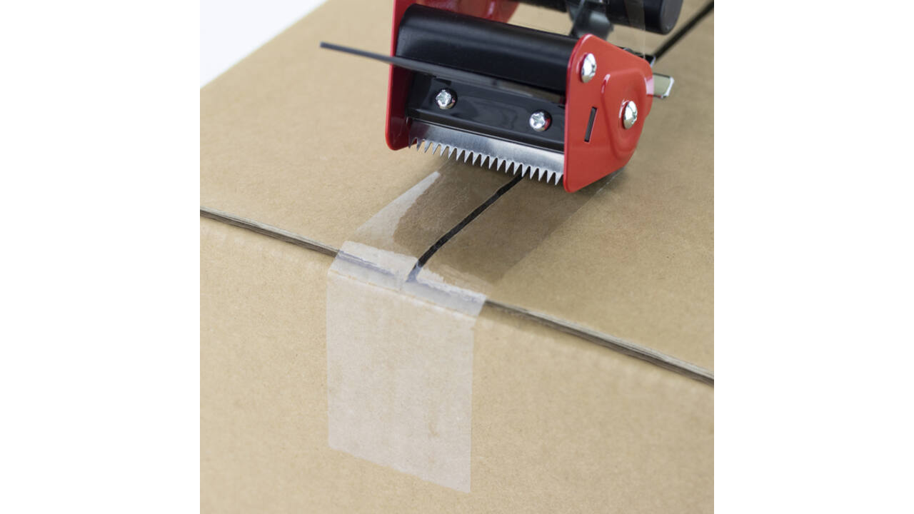 Verpakkingstape dispenser Rapesco Germ-Savvy 960 antibacterieel met transparante tape zwart
