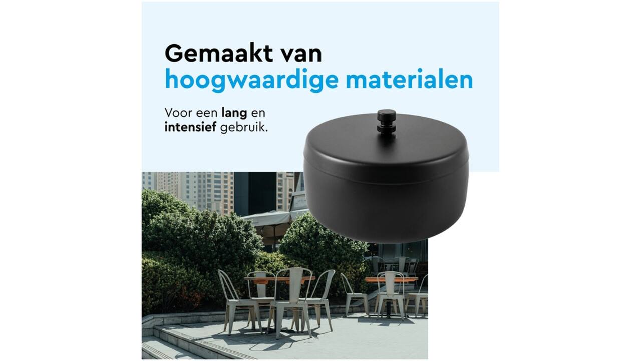 Asbak BRASQ tafelmodel 1 liter met deksel AT700 zwart