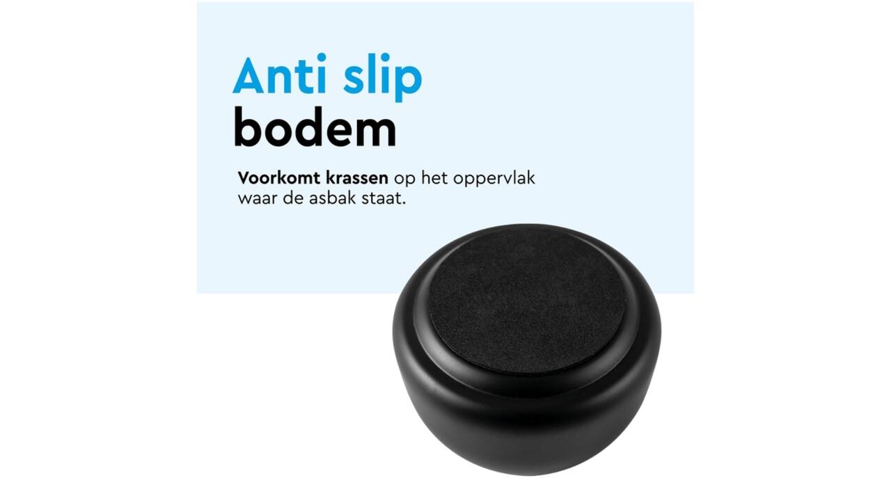 Asbak BRASQ tafelmodel 1 liter met deksel AT700 zwart