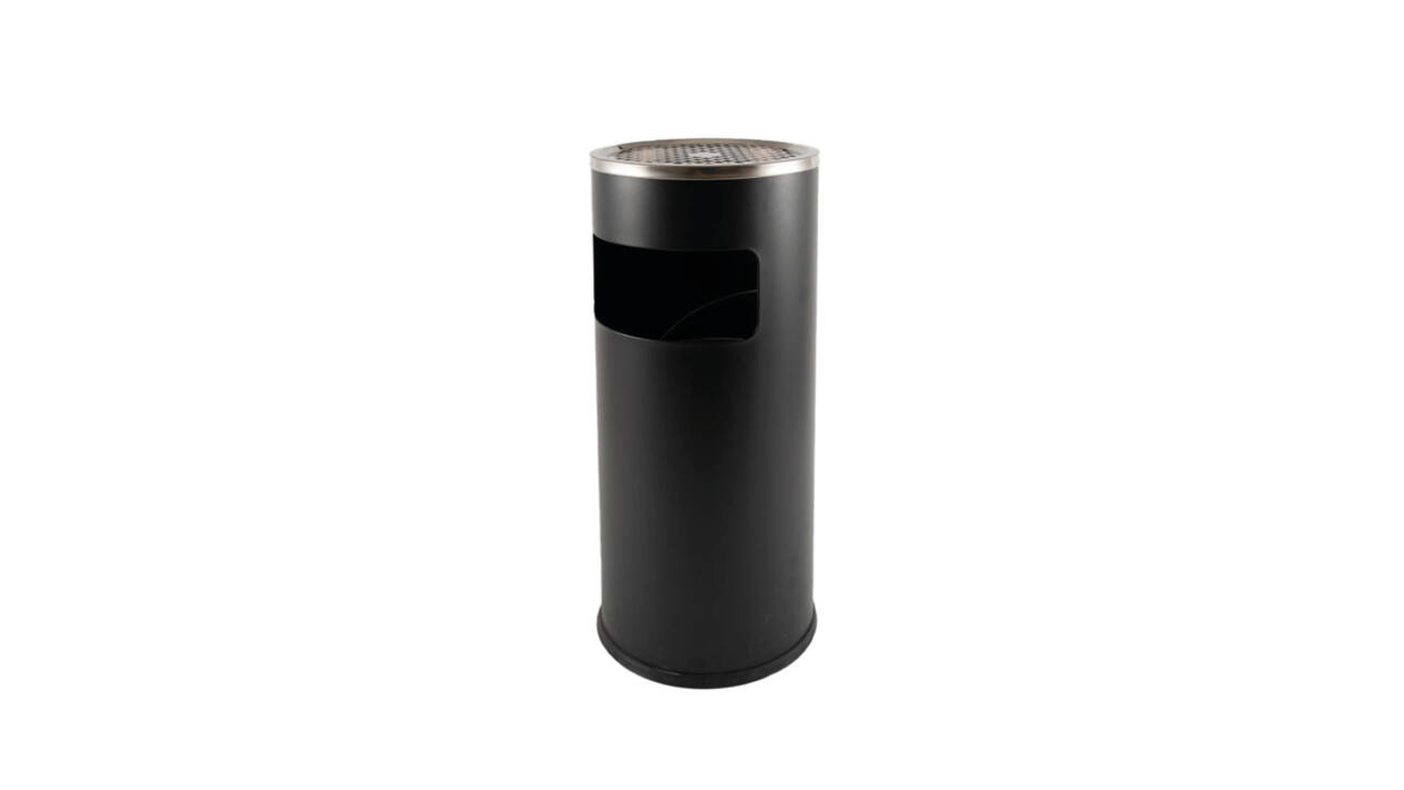 Afvalbak met asbak BRASQ 11 liter AT500 zwart