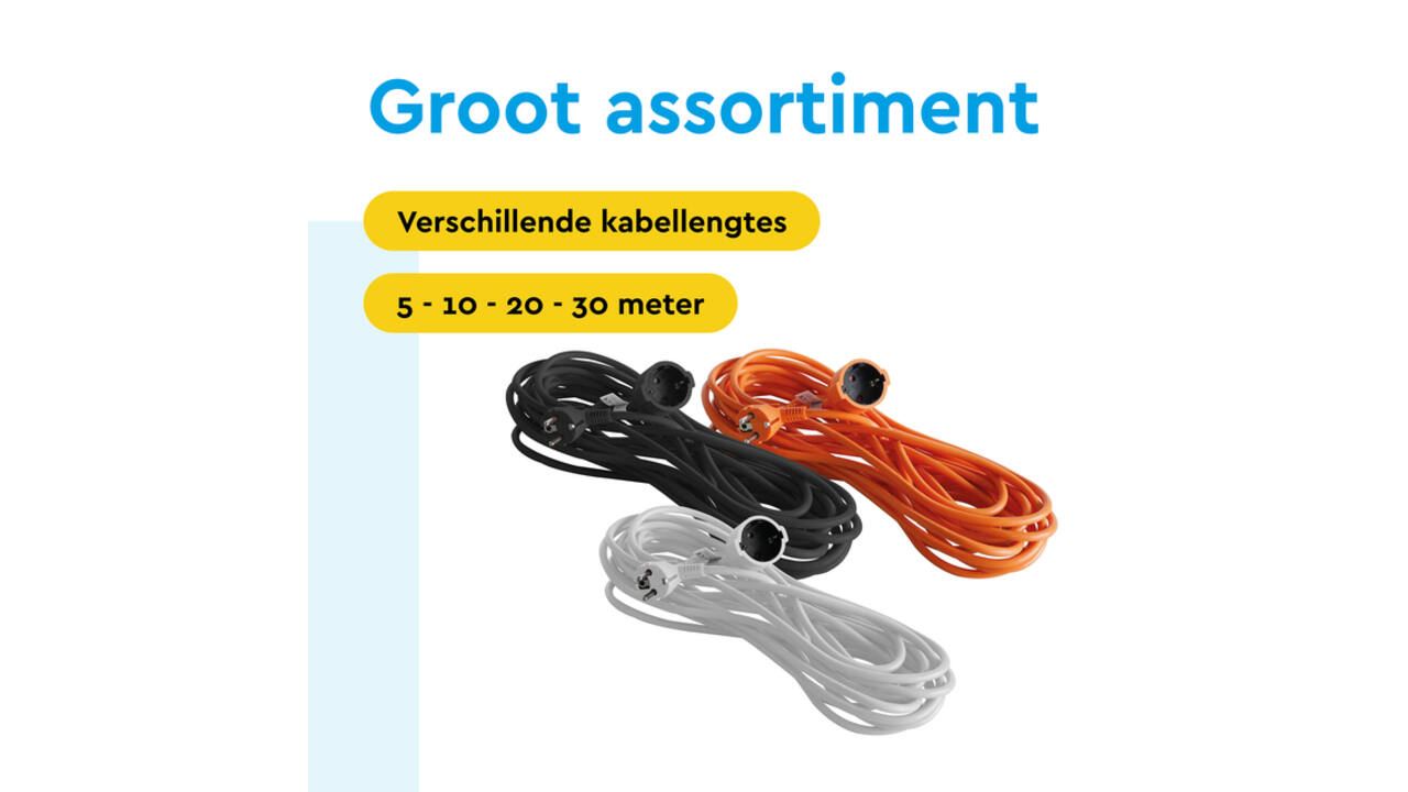 Verlengkabel BRASQ 30m oranje