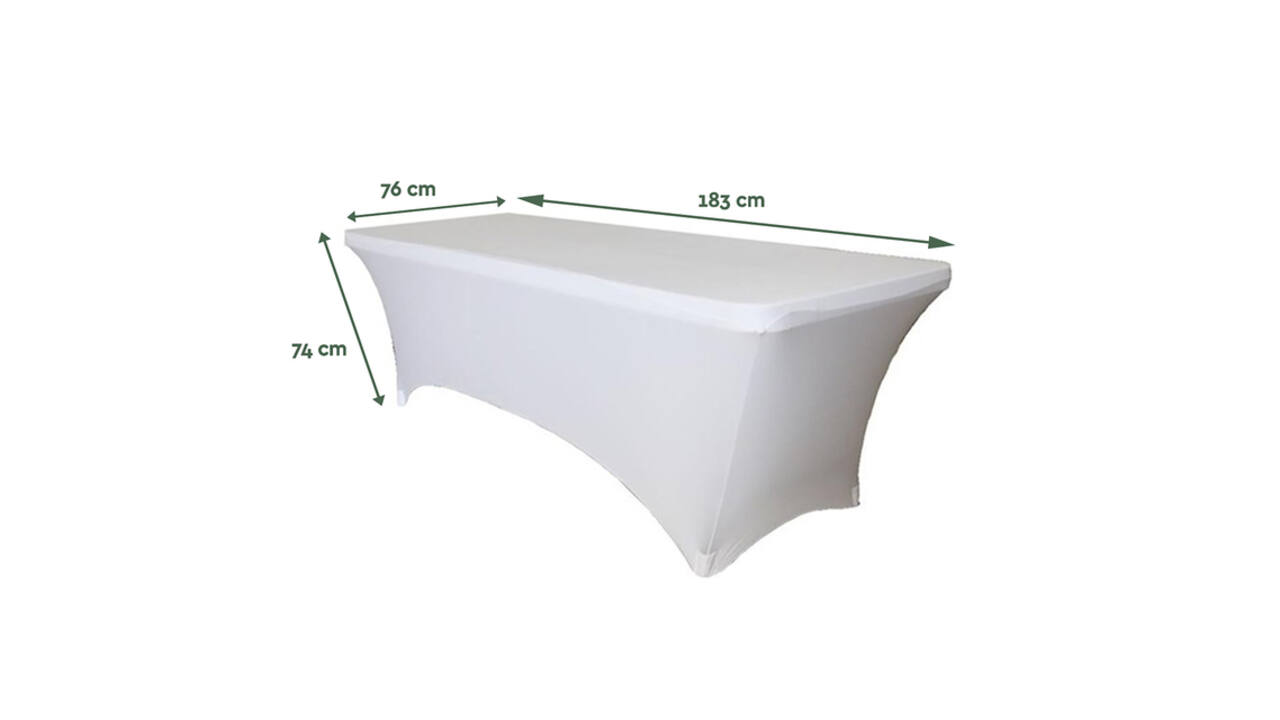 Tafelrok BRASQ 183x76x74cm wit