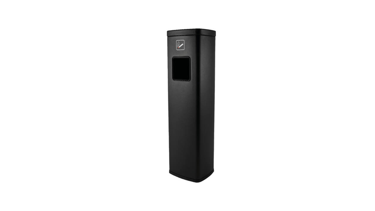 Afvalbak met asbak BRASQ 20 liter AT400 zwart