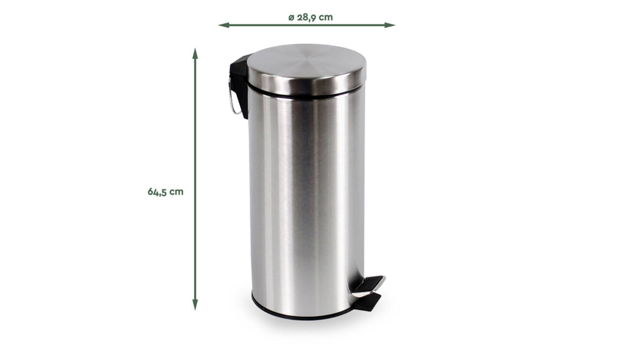 Pedaalemmer BRASQ 30 liter rvs