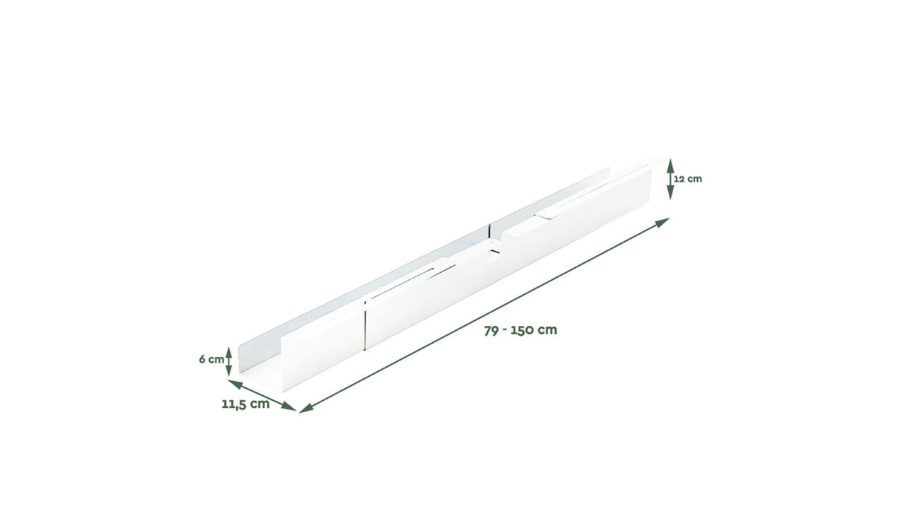 Kabelgoot BRASQ verstelbaar 75-150cm CT100 wit