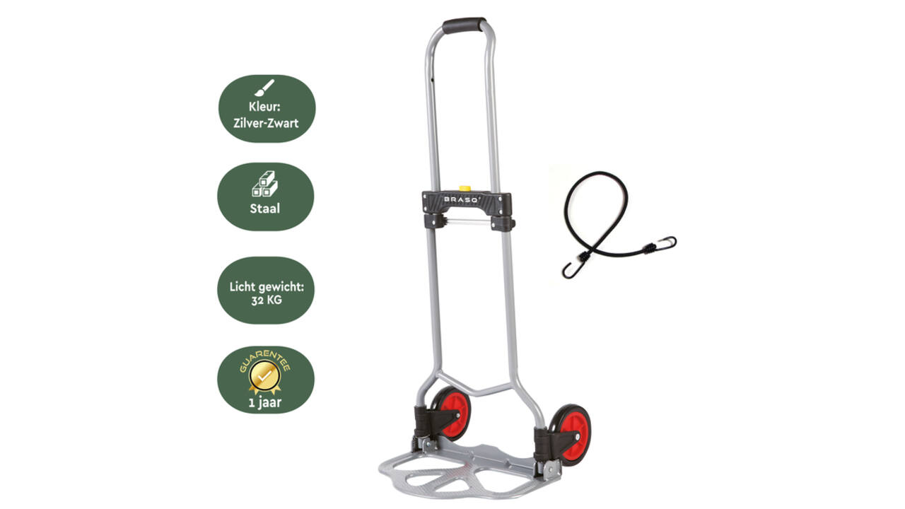 Steekwagen BRASQ Inklapbaar HT60 incl. bagagespin 60Kg