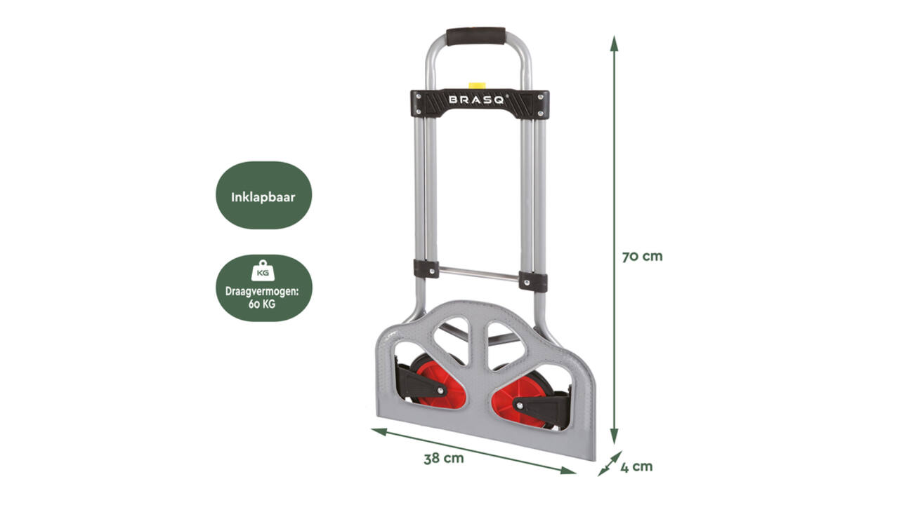 Steekwagen BRASQ Inklapbaar HT60 incl. bagagespin 60Kg