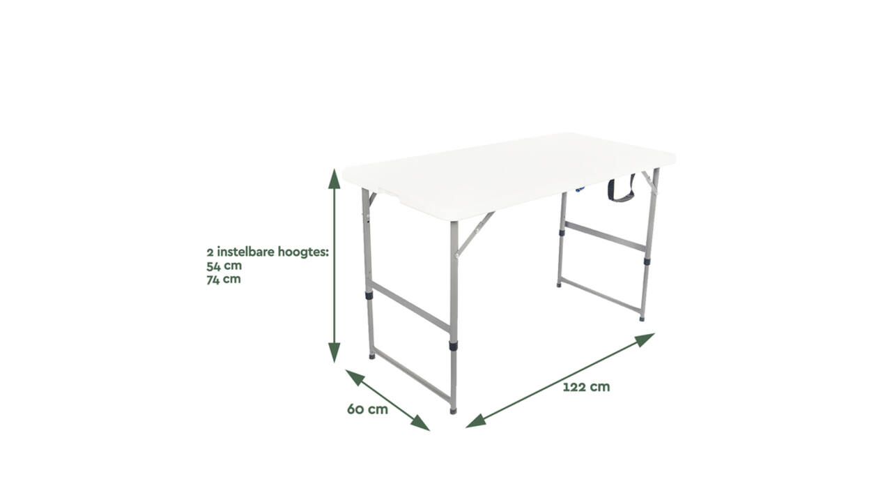 Vouwtafel BRASQ 120x60x74cm FC120 wit