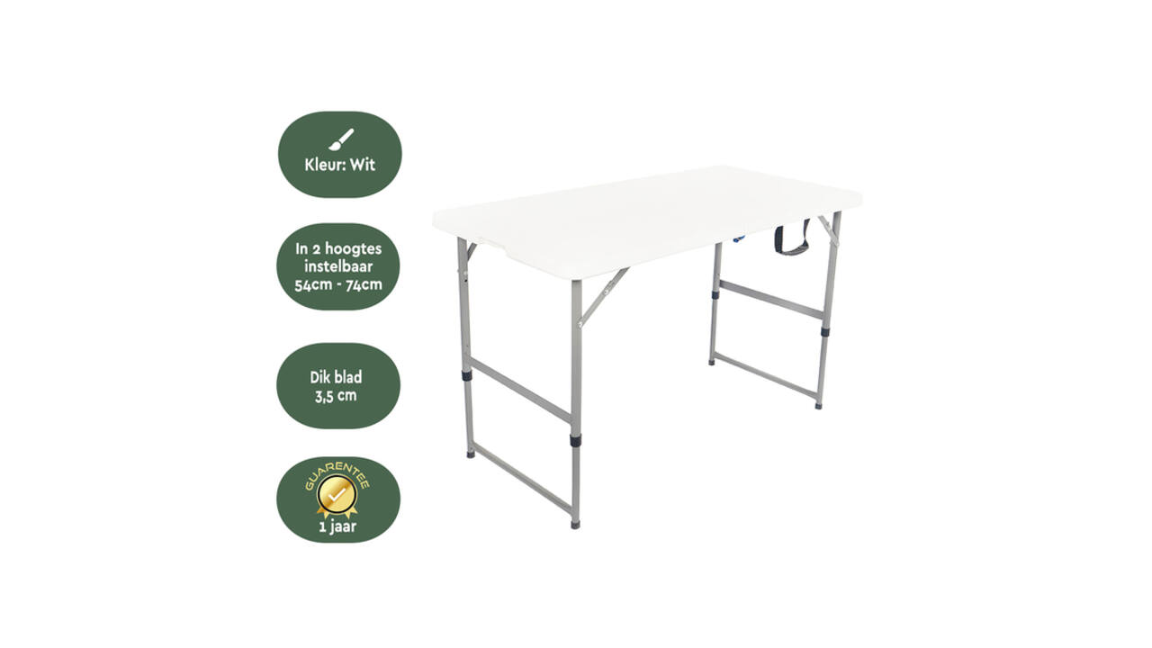 Vouwtafel BRASQ 120x60x74cm FC120 wit