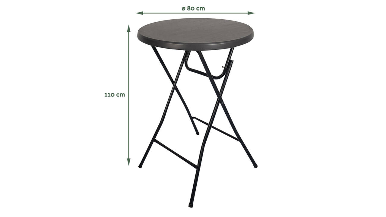 Statafel BRASQ 80cm BT100 zwart