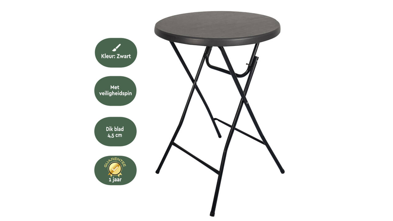 Statafel BRASQ 80cm BT100 zwart