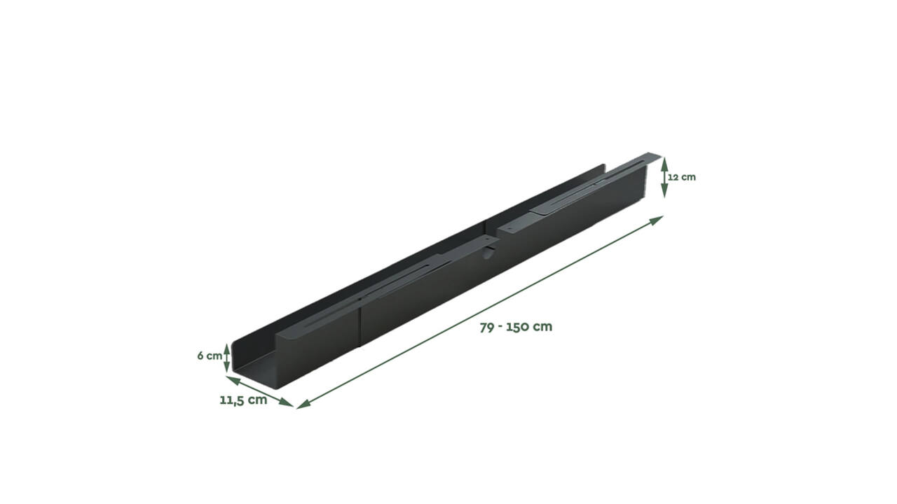 Kabelgoot BRASQ verstelbaar 75-150cm CT100 zwart