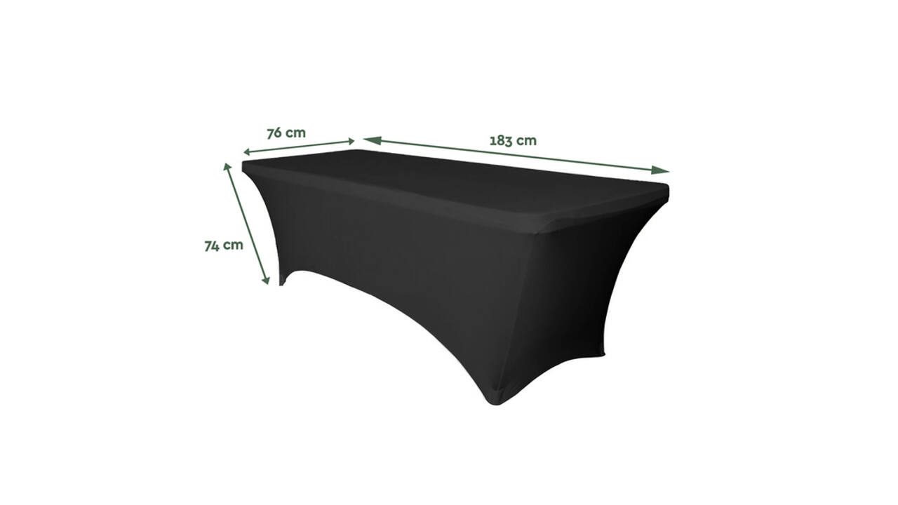 Tafelrok BRASQ 183x76x74cm zwart
