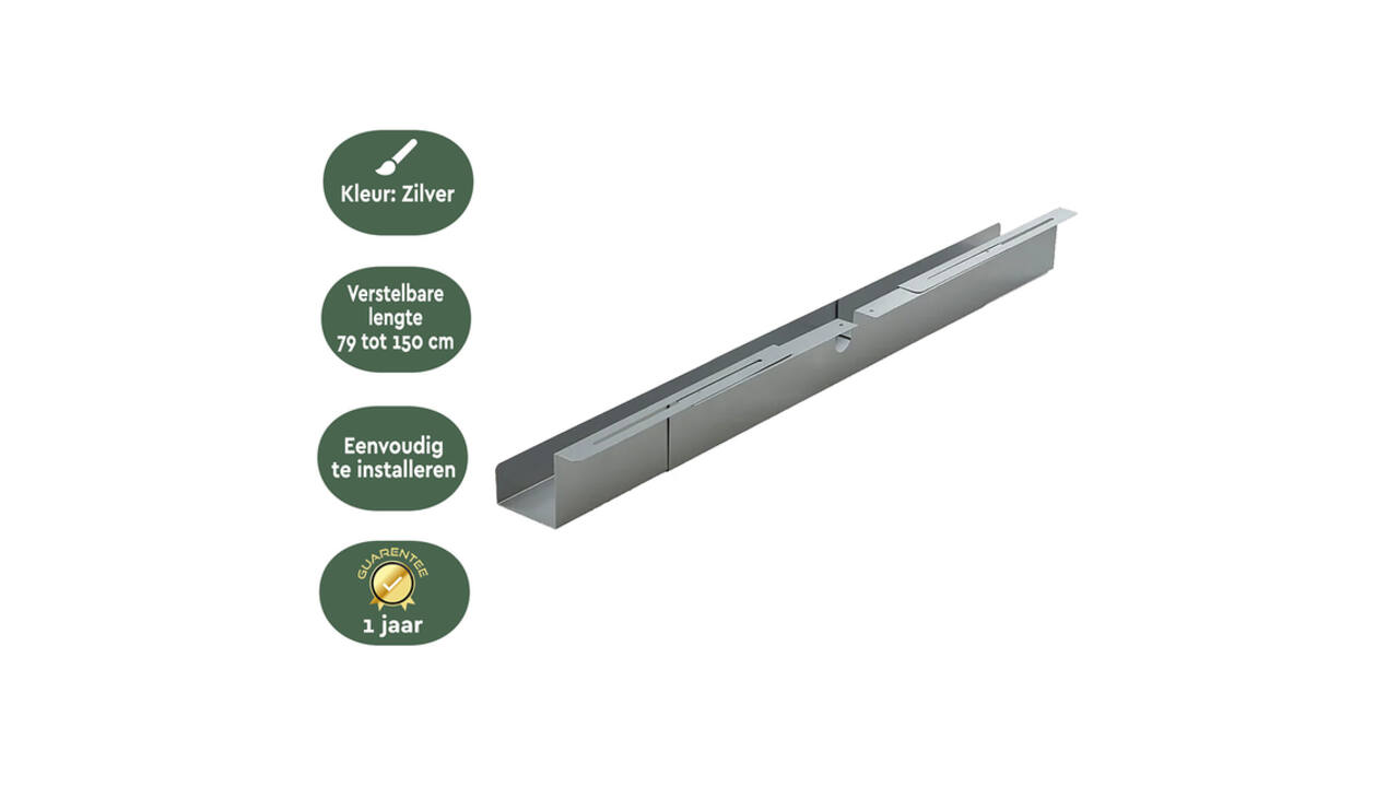 Kabelgoot BRASQ verstelbaar 75-150cm CT100 zilver