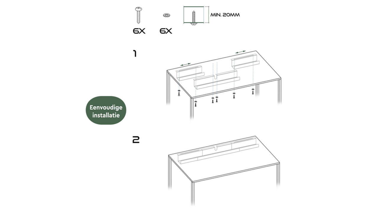 Kabelgoot BRASQ verstelbaar 75-150cm CT100 zilver