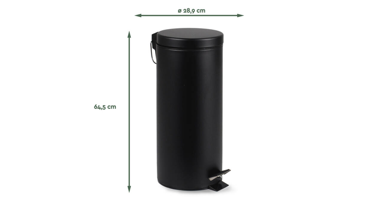 Pedaalemmer BRASQ 30 liter zwart