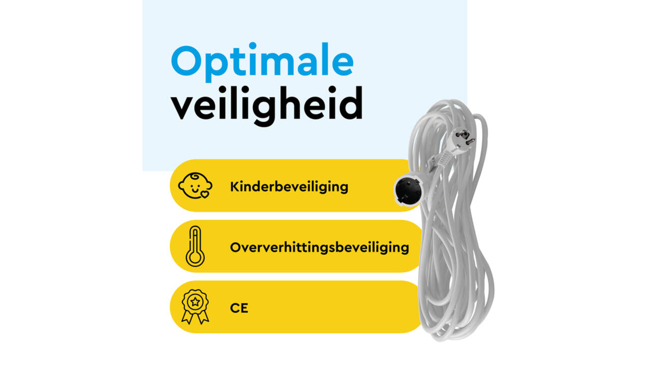 Verlengkabel BRASQ 20m wit