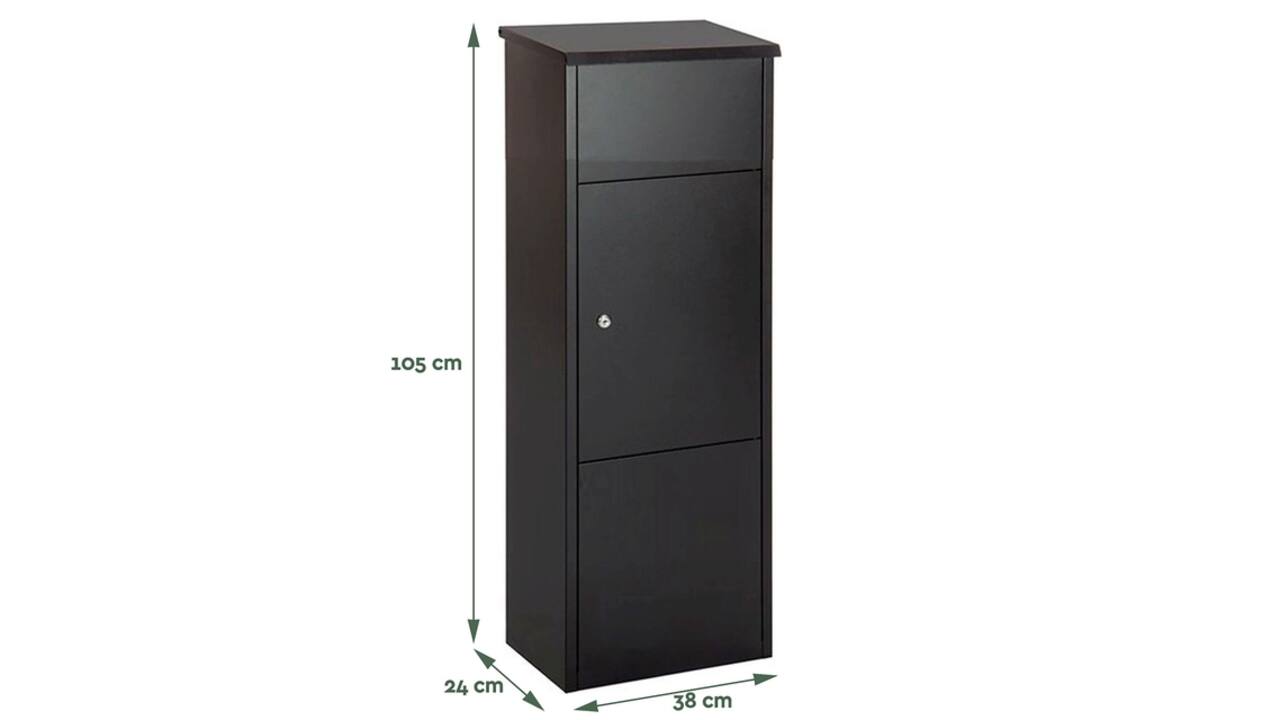 Pakketbrievenbus BRASQ 105x38x24cm PB400 Zwart
