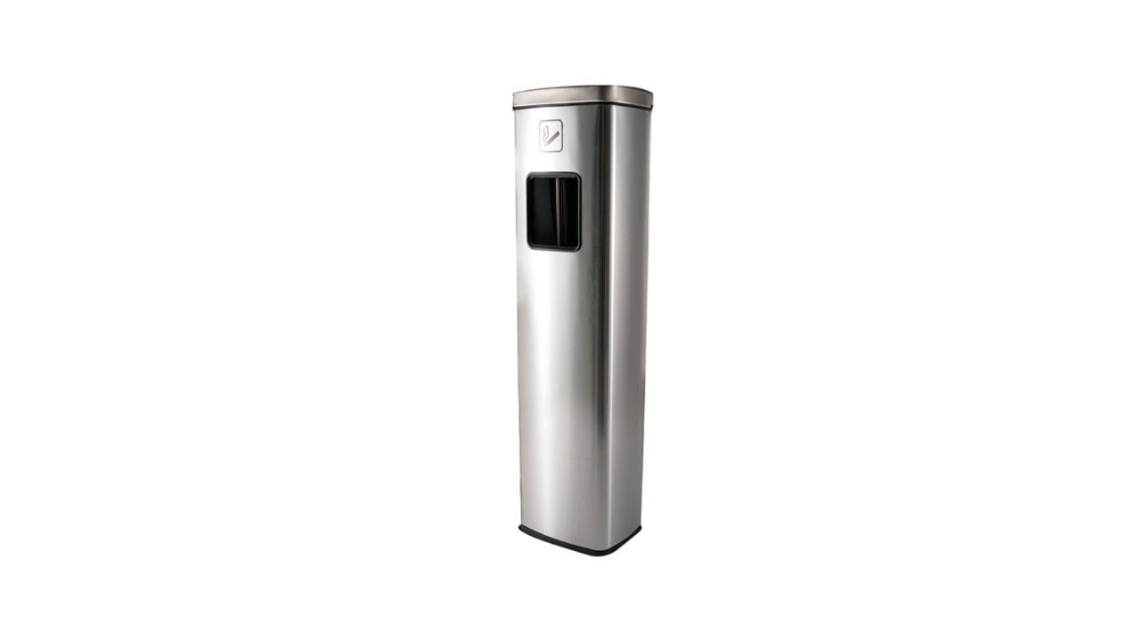 Afvalbak met asbak BRASQ 20 liter AT400 rvs
